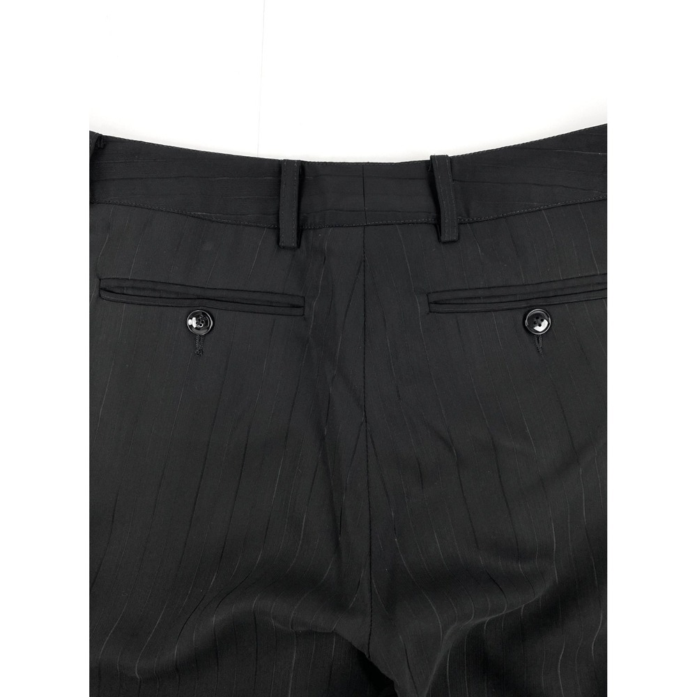 Christian Dior Luxury Pants Women's 8 Black Lambskin Trimmed Striped Lined 40 - Picture 13 of 14